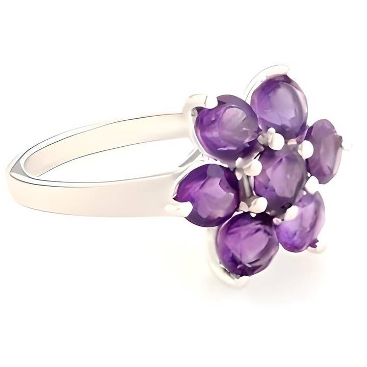 GEMPARA - Wholesale Multi-Stone Ring - 2 CT Round Amethyst Periwinkle Ring