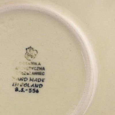 Plat à tarte 10" Thème Forget Me Not UNIKAT pour la vente par Polmedia Polish Pottery