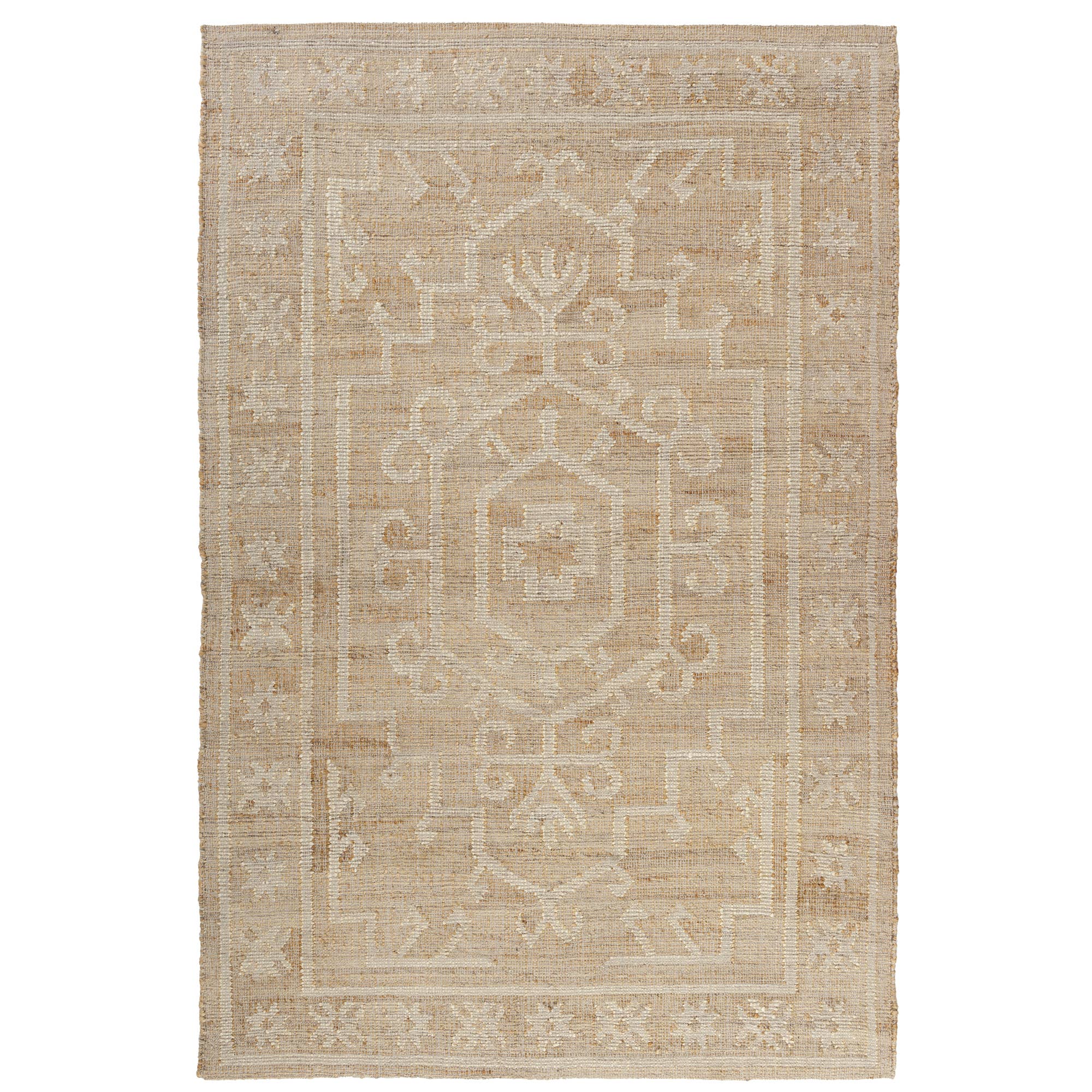 LR Home - Wholesale Area Rug - Classic Medallion Jute Blend Indoor Area Rug0