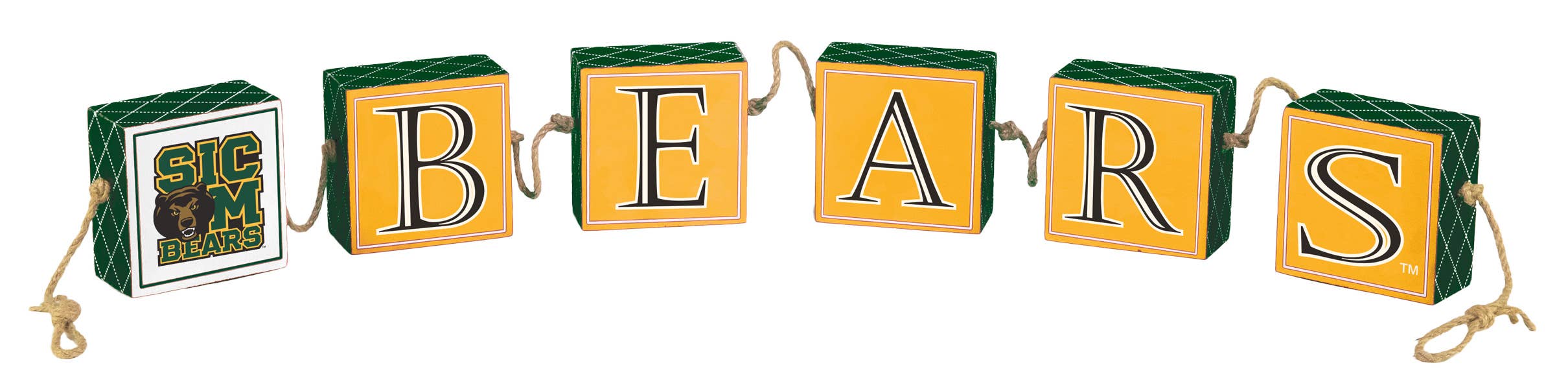 Hanna's Handiworks - Wholesale Decorative Tabletop Object - Baylor Bears Rope Block (Sale Item)0