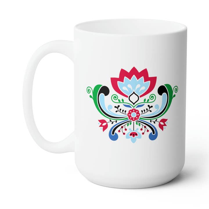Midsummer Rosemaling Mug for wholesale by Scandinavian Design Studio