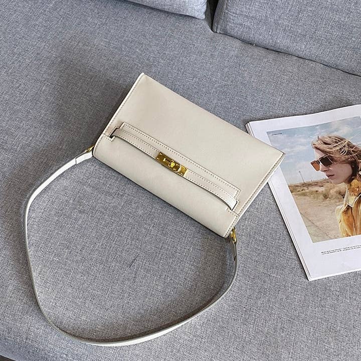 Sook Stainable – wholesale Axelremsväska – Dam – Äkta läder kuvert axelväska med metallförslutning14