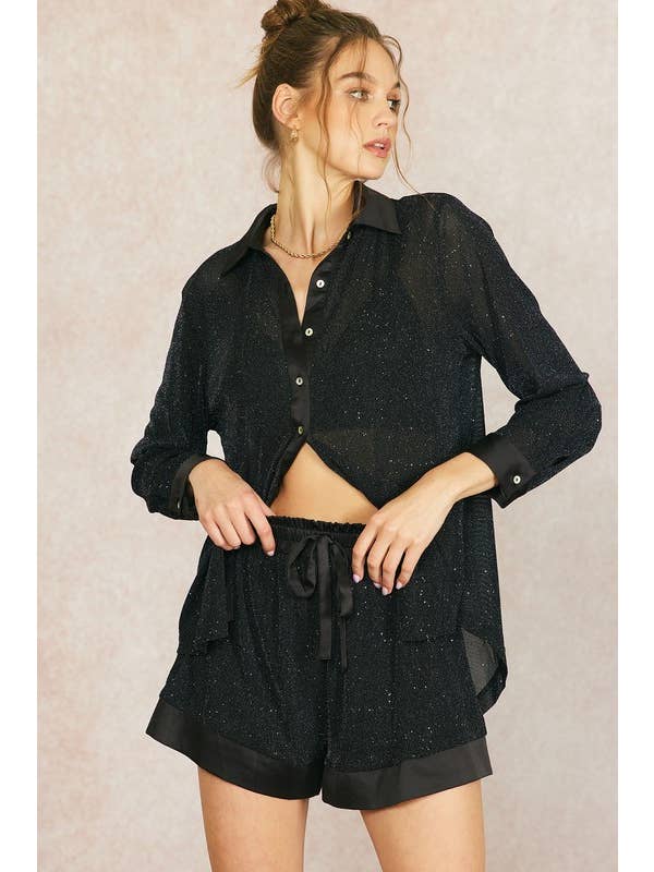 Black Shiny And Satin Shorts for wholesale on Faire1