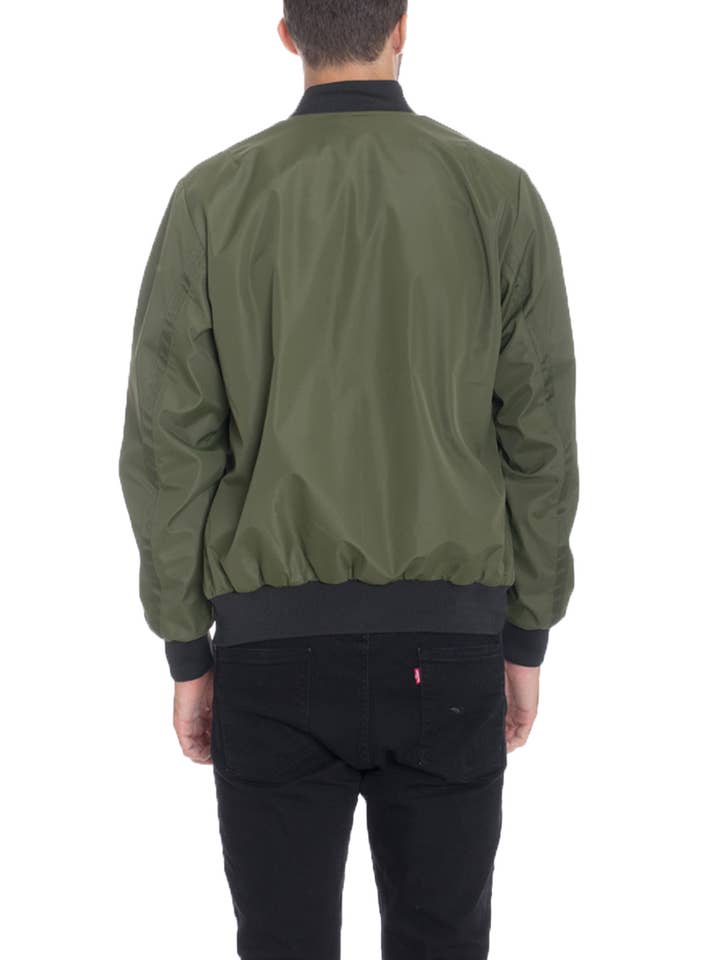 WEIV - Wholesale Bomber Jacket - Men's - Mens Vinyl Bomber Jacket - Olive2