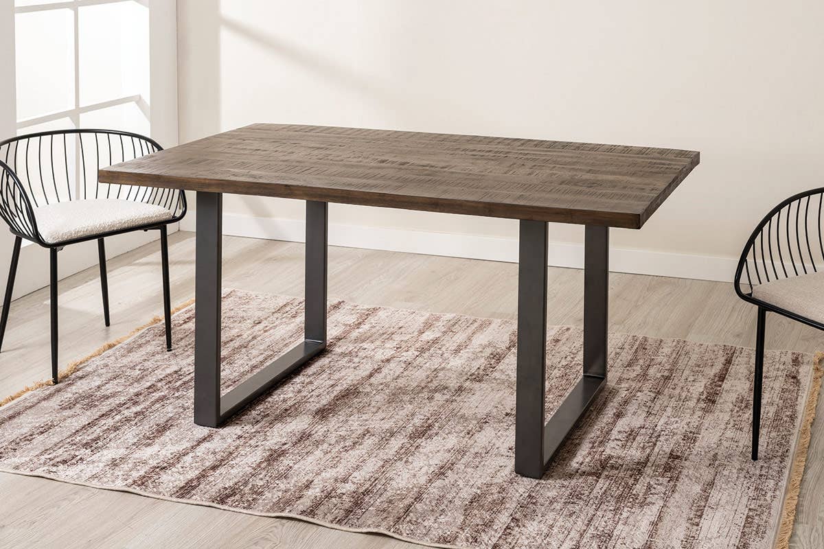 Gdeco - Wholesale Side Table - Mango And Metal Dining Table 160*90*771