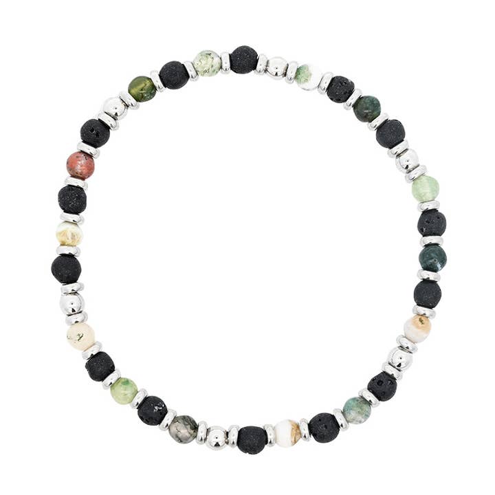 MEN'S ELASTIC BRACELET WITH STONE BEADS - DS24256B538 for wholesale by AMORINO SRL