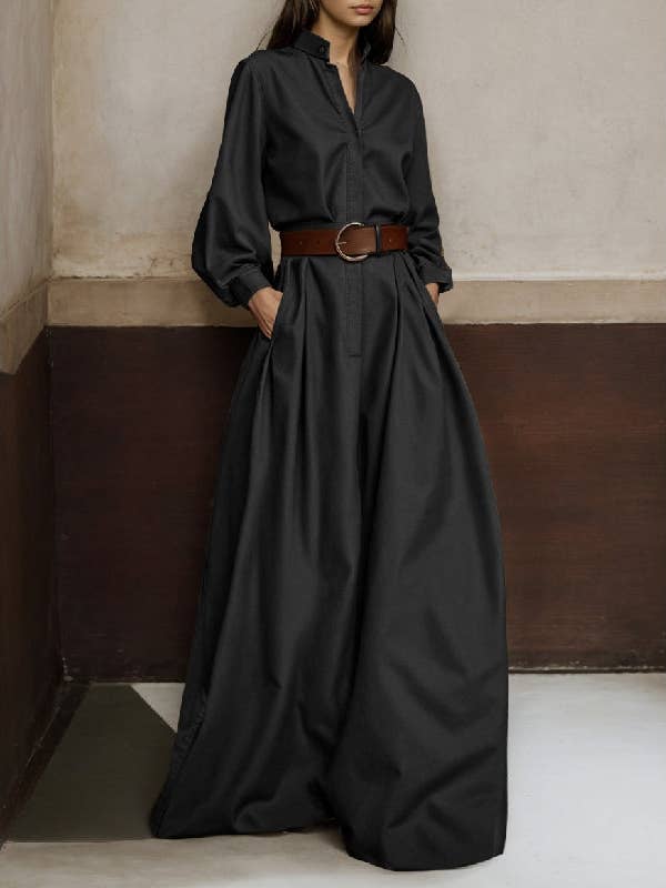 Sheer Trend - Wholesale Jumpsuit - Women's - Beltless V-Neck Jumpsuit