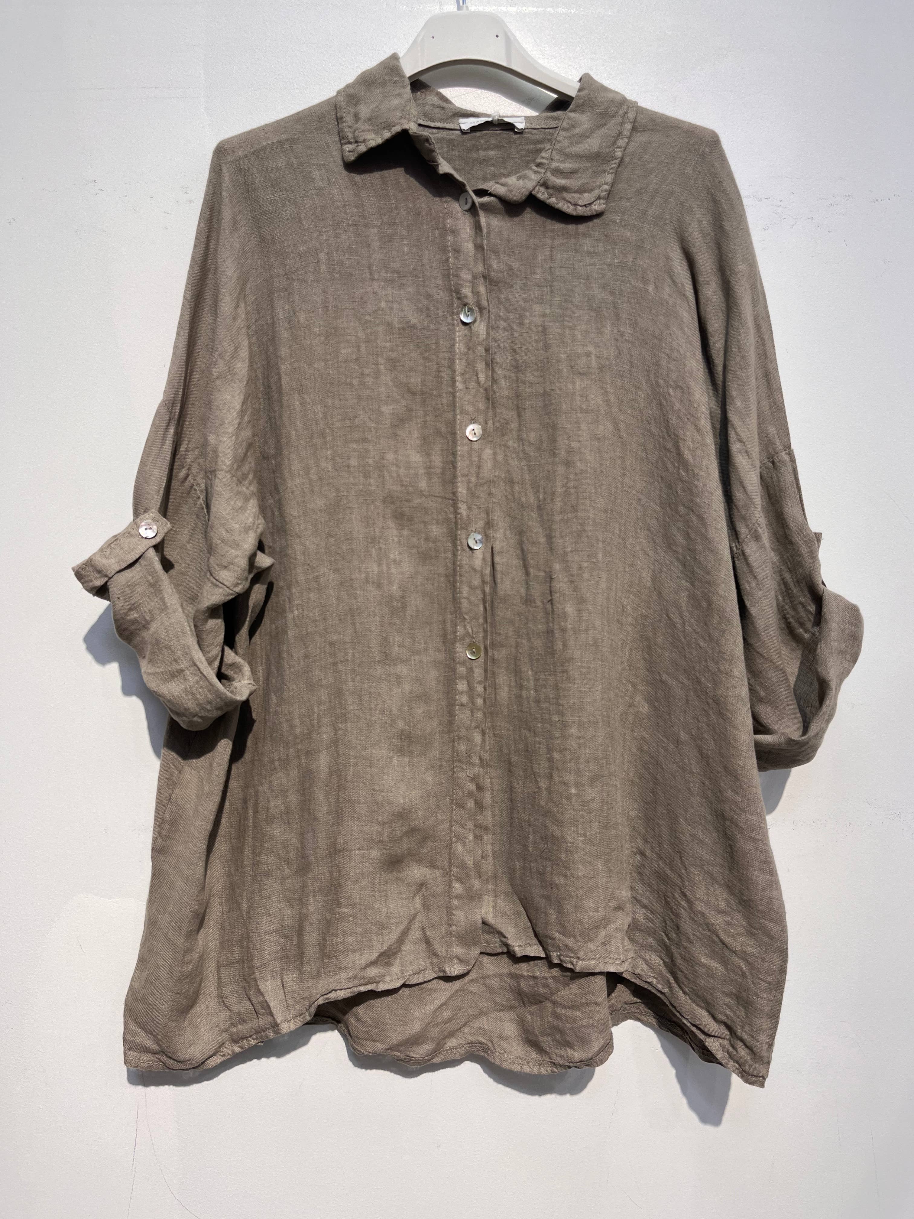 NOELINE – Großhandel Hemd mit Button-down-Kragen – Damen – 20090U Leinenhemd0