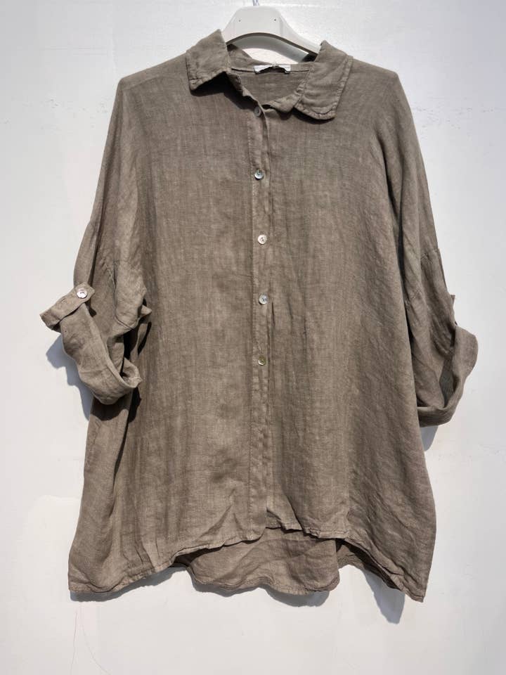 NOELINE – Großhandel Hemd mit Button-down-Kragen – Damen – 20090U Leinenhemd