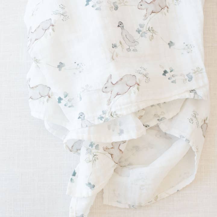 Organic Muslin Gauze Swaddle Receiving Blanket | Ivy Hollow for wholesale by Fawn & Foster