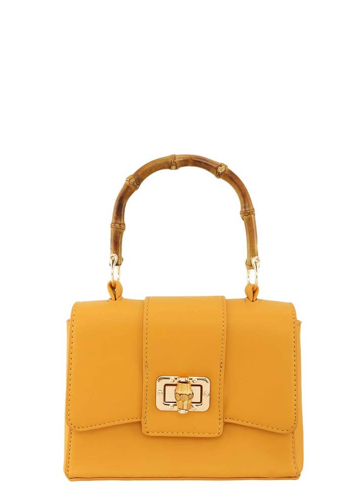 Rechteckige Crossbody Tasche mit Bambusgriff für den Großhandel von Shop Neighbors