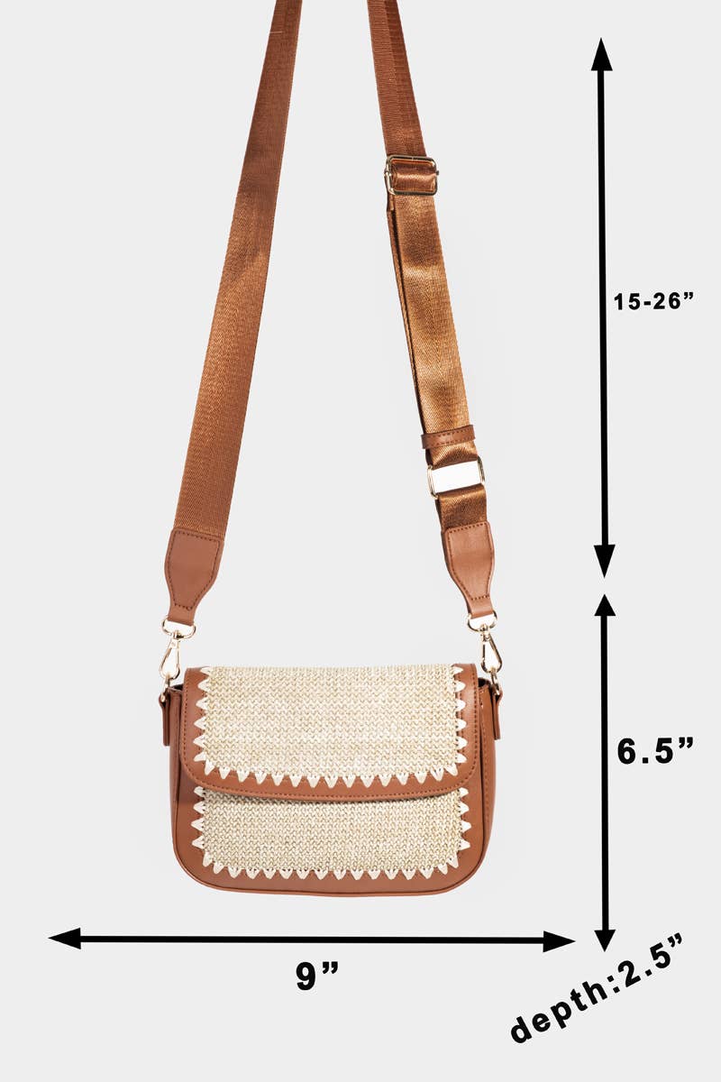 Collections by Fame Accessories - Wholesale Crossbodytas - Dames - Gevlochten Leren Schoudertas6