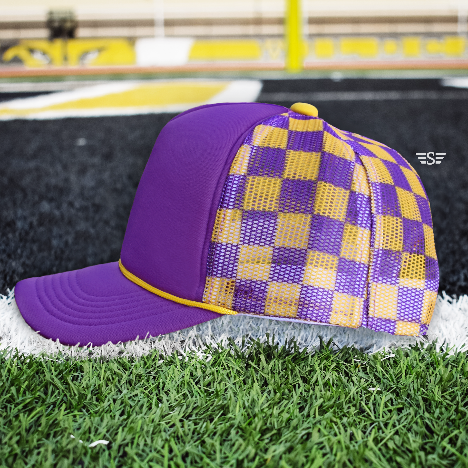 Flying S Company - Wholesale Trucker Hat - Unisex - Checkered Mesh Back Cap60