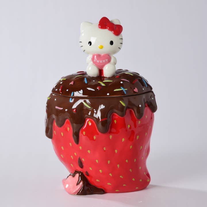 Blue Sky Clayworks - Wholesale Biscuit jar - Hello Kitty With Strawberry Cookie Jar