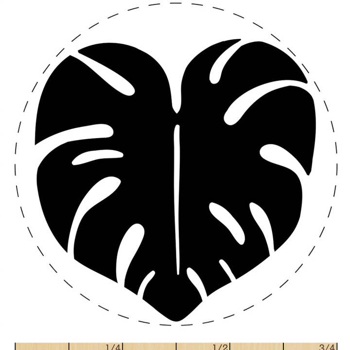 Monstera Leaf Swiss Cheese Plant Self-Inking Rubber Stamp for Stamping Crafting Planners for wholesale by Sniggle Sloth