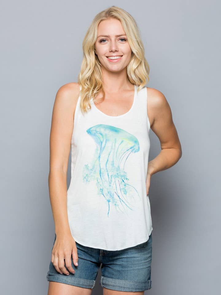 Jelly Fish Graphic Tanktop for wholesale by LA Soul