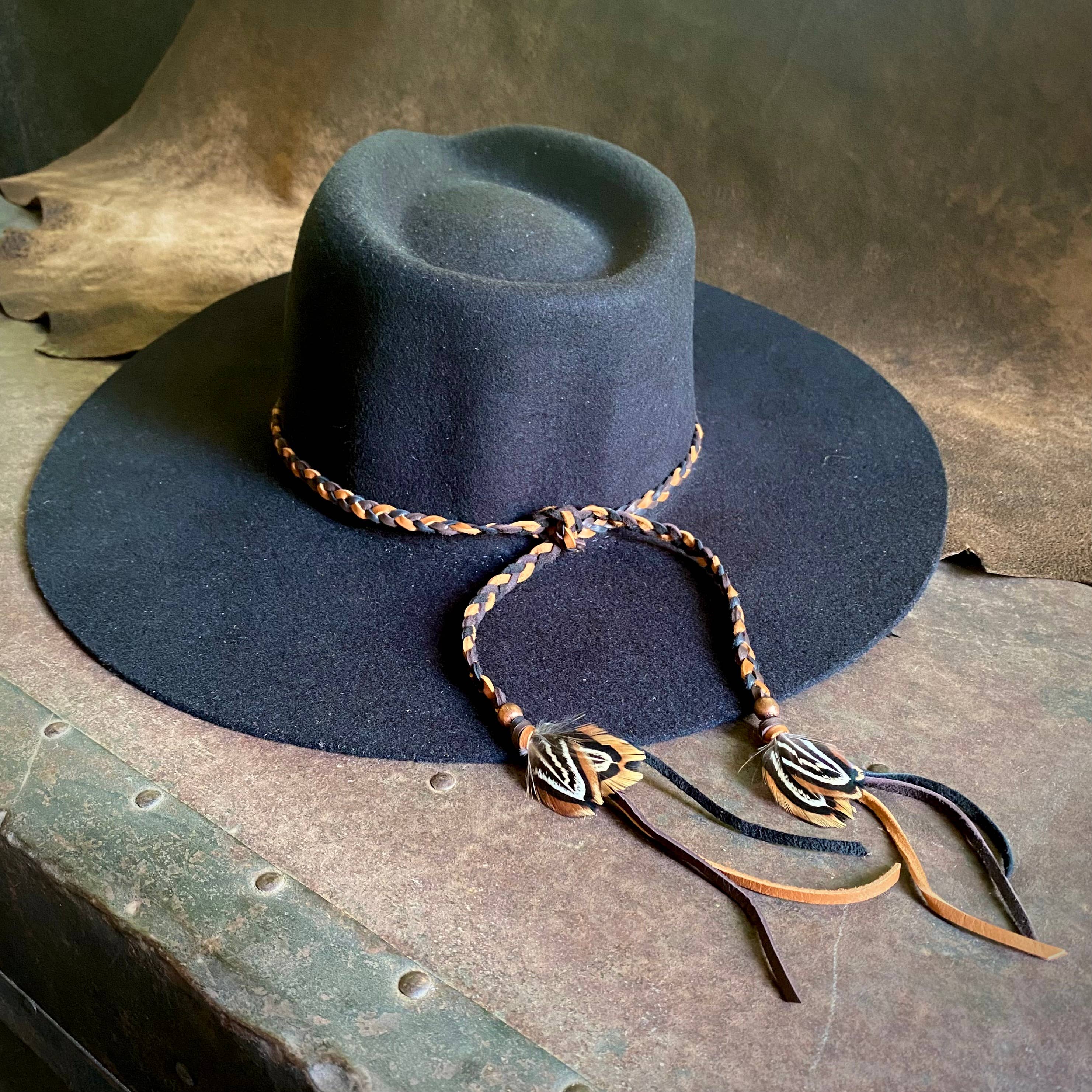 ASTALI - Wholesale Hat Accessory - Women's - Leather Wrap Accessory - Rust, Bracelet/Lariat/Hatband8