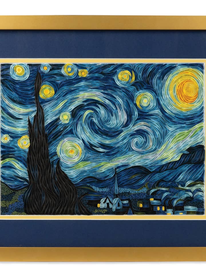 Framed Art-Size Artist Series - Starry Night, Van Gogh for wholesale by Quilling Card