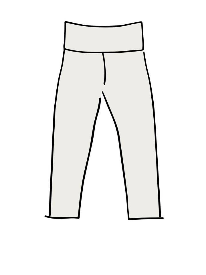 Legging taille haute, longueur 3/4, vanille unie pour la vente par Thunderpants USA