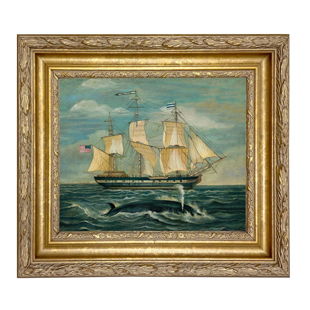 Madison Bay Co. - Historical Home Decor Reproductions - Wholesale Painting/Drawing - American Whaling Ship with Sperm Whale Vintage Painting Print12