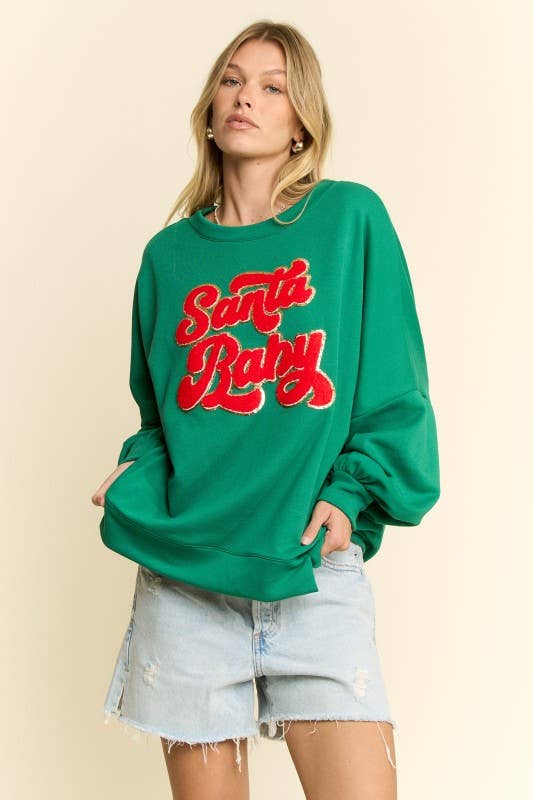 JADE BY JANE - Wholesale Graphic Sweatshirt - Women's - PLUS SIZE SANTA BABY CREW NECK SWEATSHIRT7
