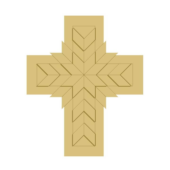 3D Barn Quilt Cross Unfinished Wood Cutout Style 1 for wholesale by Diverse Woodworking
