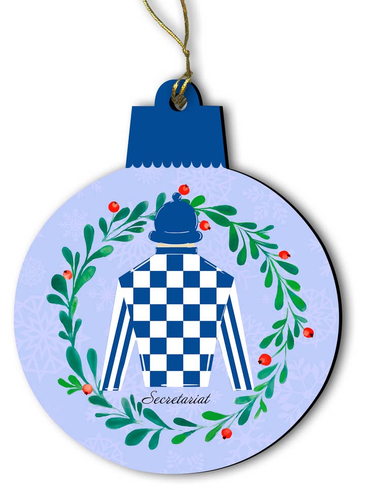 Ornement en bois de casaque de jockey de Secretariat pour la vente par Steel Southern Designs