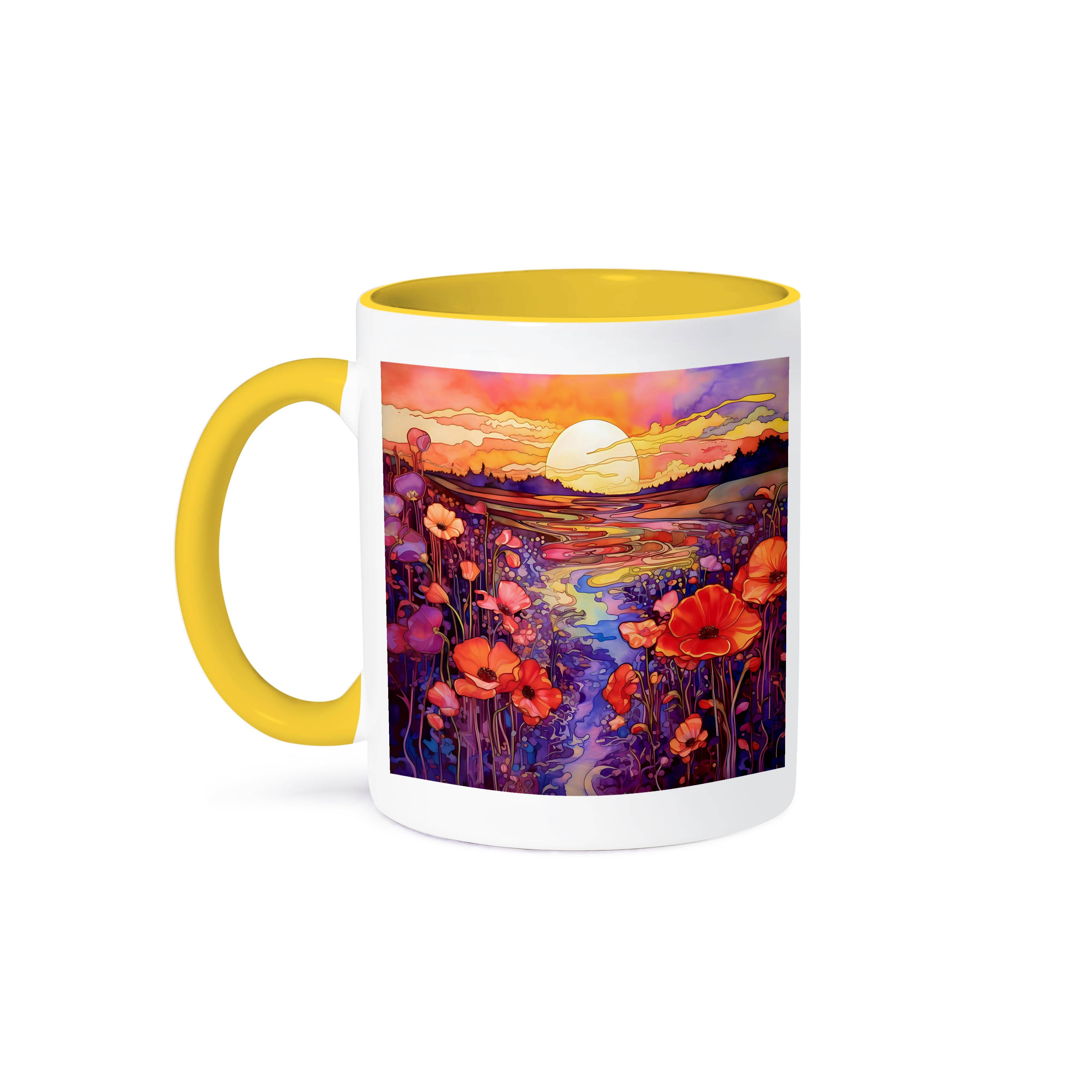 3dRose - Wholesale Coffee Mug - 3dRose, Bright Image of Liquid Flower and River Scene Background, Mug0