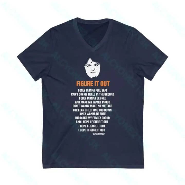 Lewis Capaldi Unisex Jersey Short Sleeve V-Neck Tee for wholesale by Alcyone213k