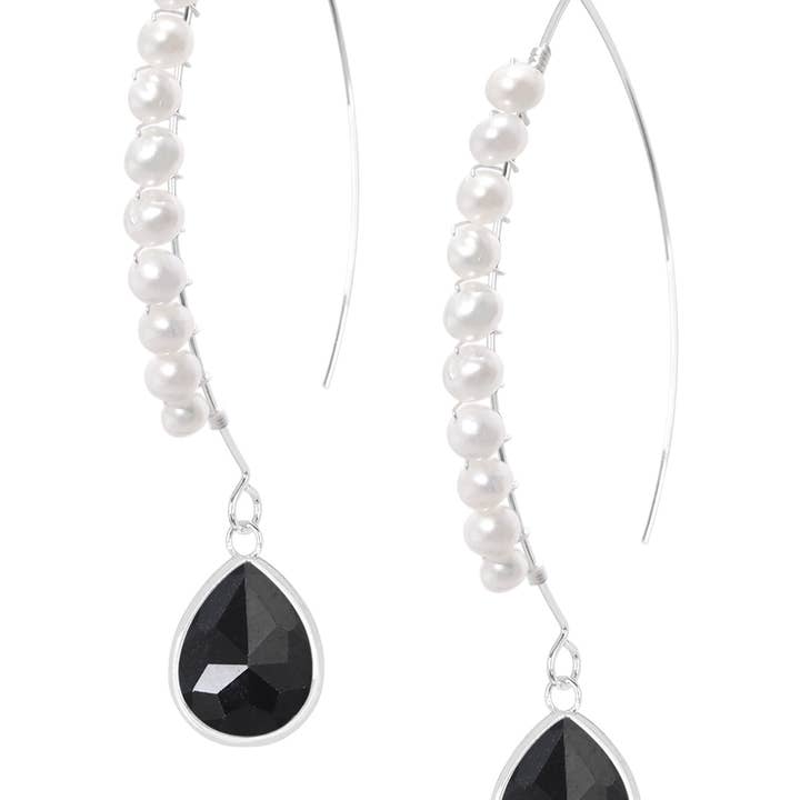 Zoey Simmons - Vendita all'ingrosso Orecchini pendenti - Orecchini con filettatura in ematite e argento sterling - SS0