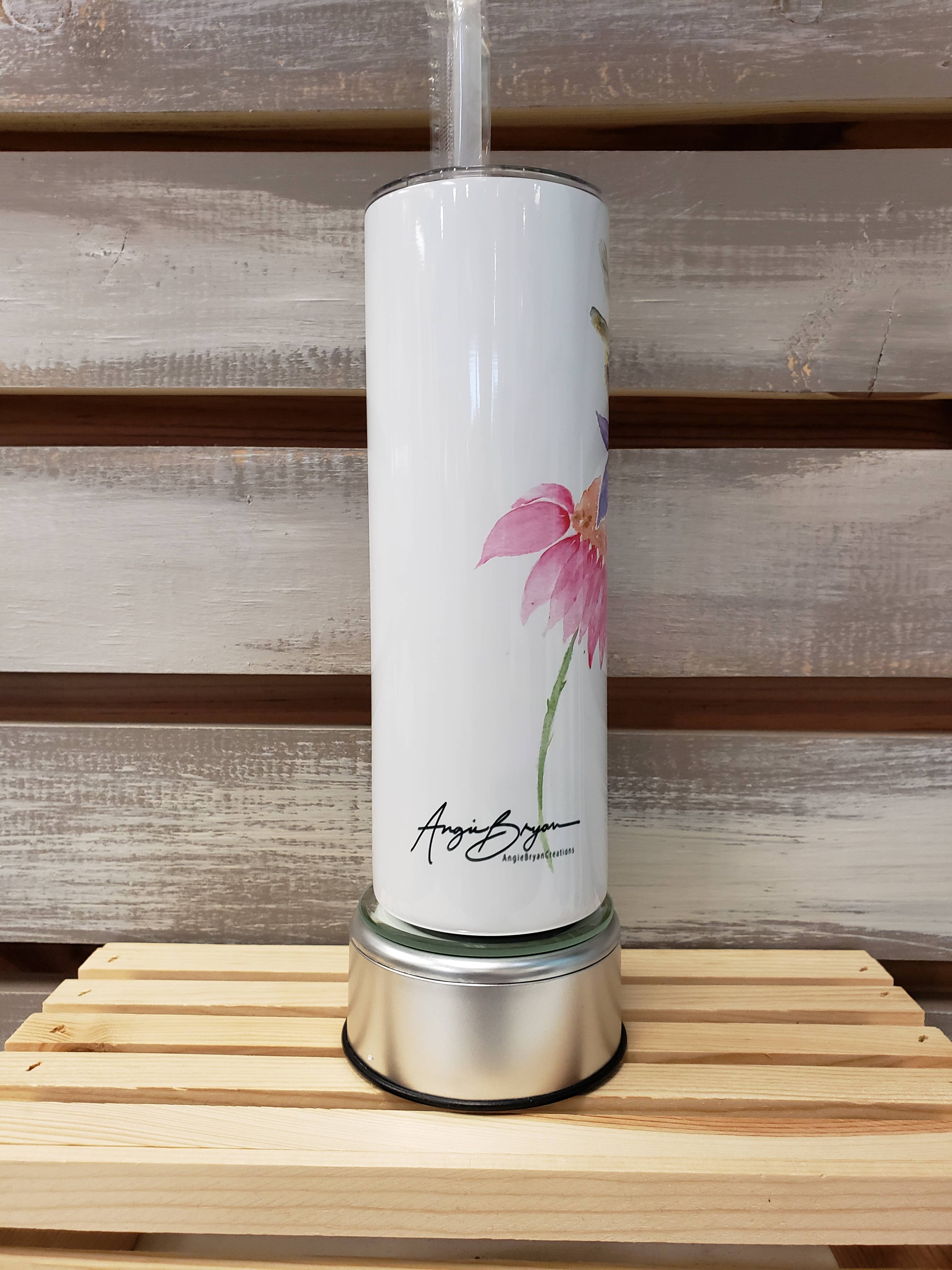 Angie Bryan Creations - Wholesale Insulated Mug/Tumbler - Bee and Flowers Tumbler2