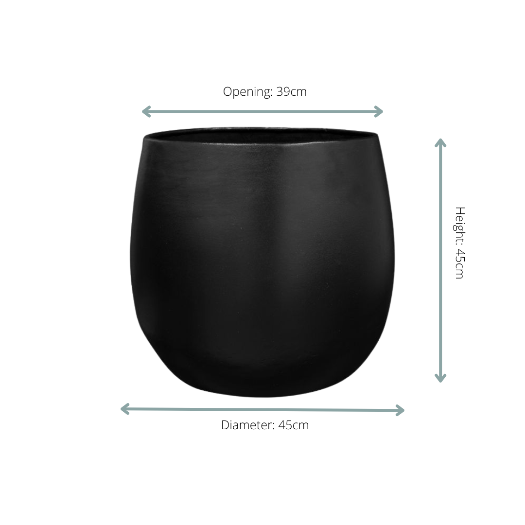 Oasis of Life - Wholesale Plant Pot - Plant Pot Stijn – Black – D45xH45cm – Modern Flower Pot with Matte Finish – High-Quality, Weather-Resistant Planter Made of Durable Plastic – Elegant Decoration for Garden, Terrace & Indoor Area1