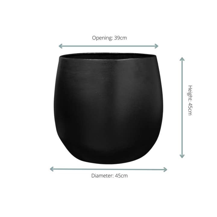 Oasis of Life - Wholesale Plant Pot - Plant Pot Stijn – Black – D45xH45cm – Modern Flower Pot with Matte Finish – High-Quality, Weather-Resistant Planter Made of Durable Plastic – Elegant Decoration for Garden, Terrace & Indoor Area1