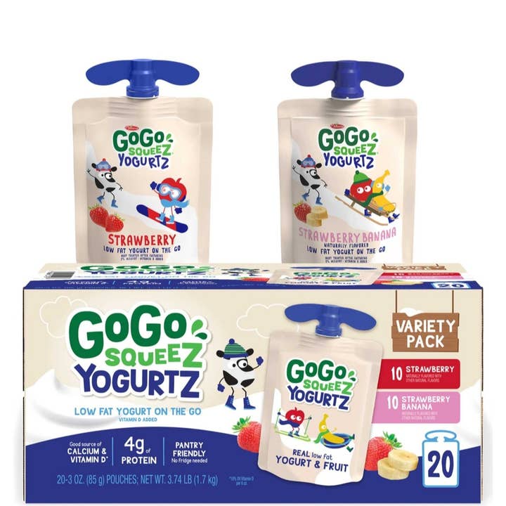 GoGo SqueeZ YogurtZ, Jordgubb & Jordgubb Banan, 20 st. för wholesale av Majestic Wholesale
