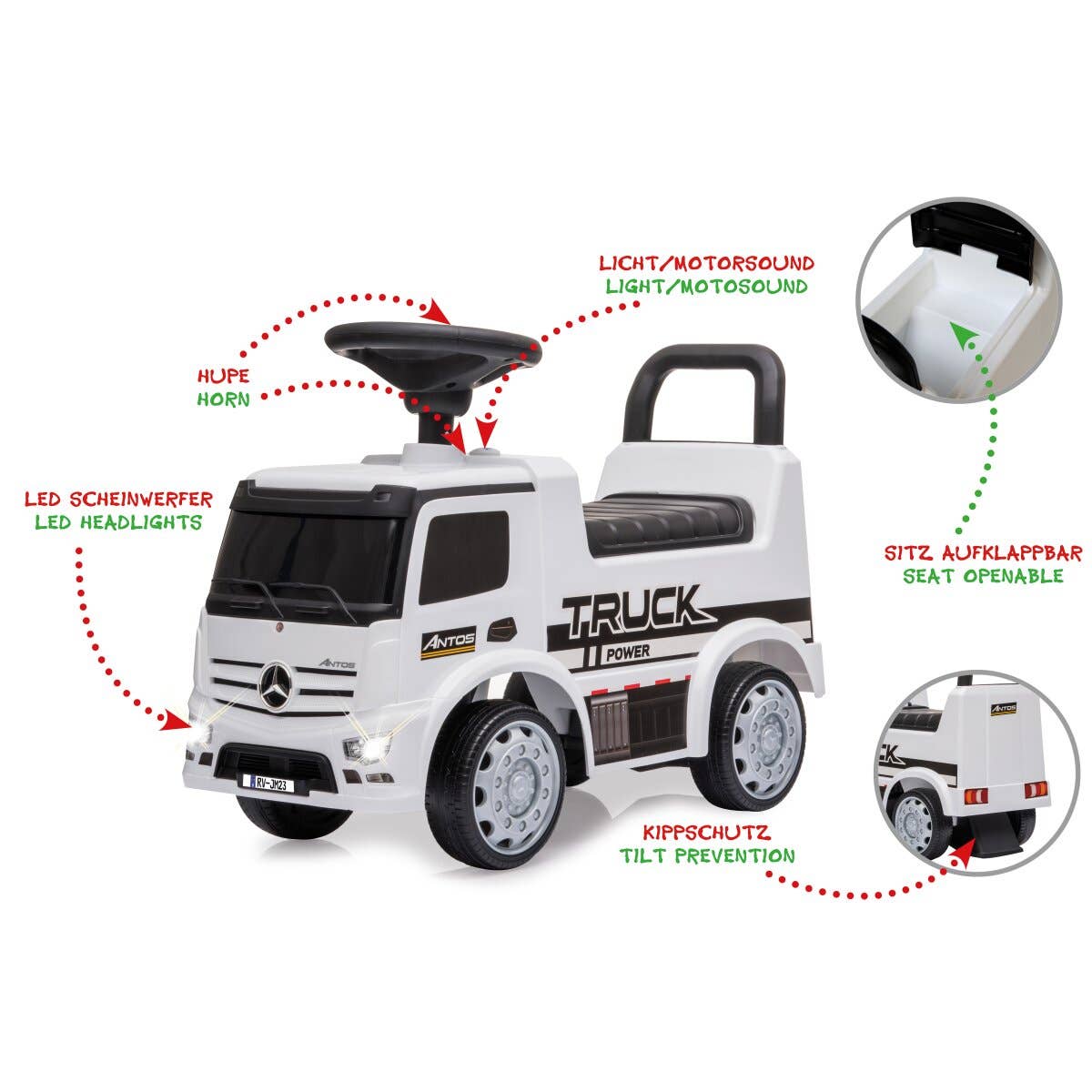 mhw24 - Wholesale Toy Car/Truck - Kids - Mercedes-Benz Antos white slide