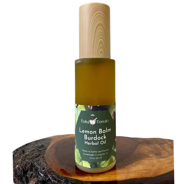 Rooted Remedies Apothecary - Wholesale Facial Oil - Skin Health: Lemon Balm + Burdock Herbal Oil