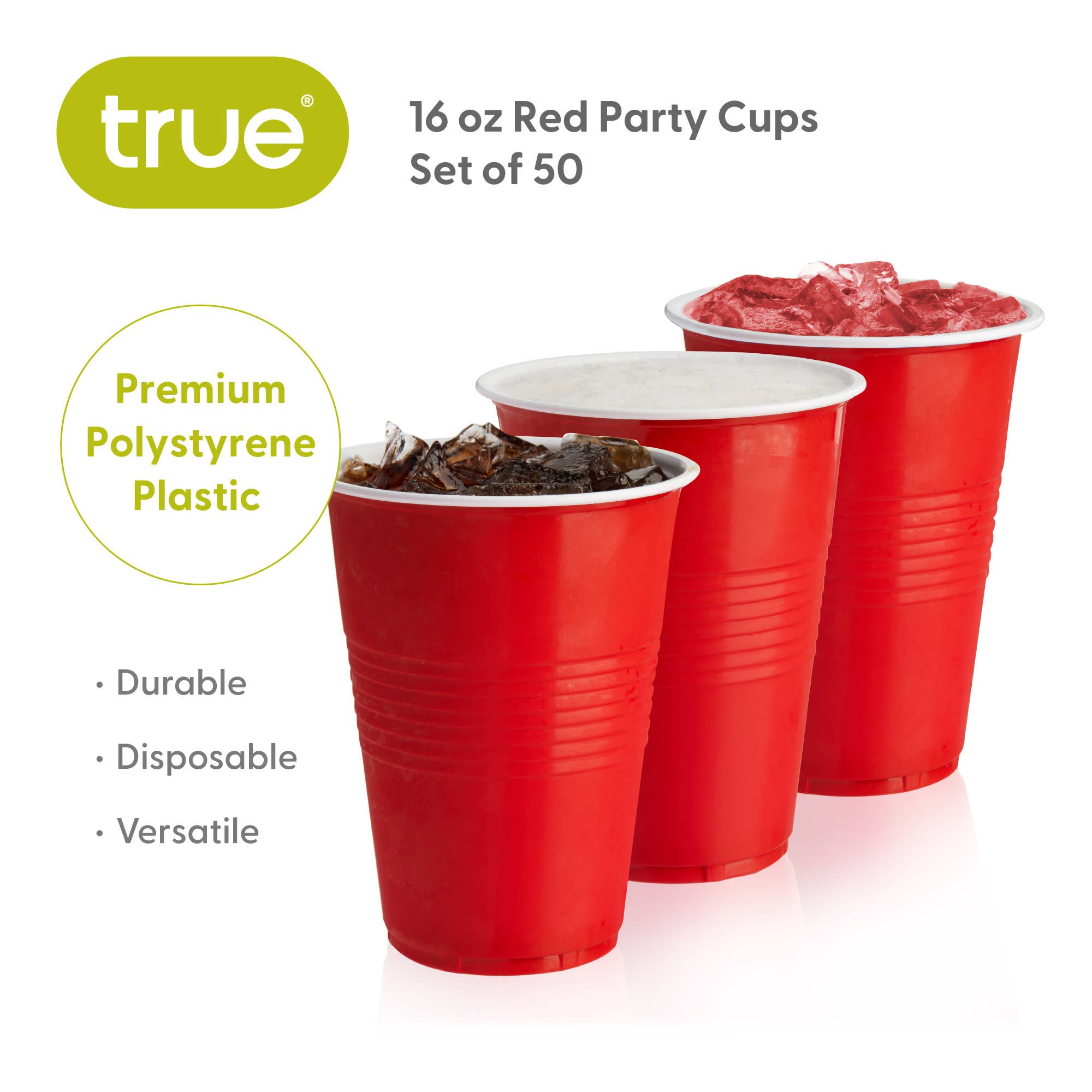 TRUE - Wholesale Disposable Cup - Party Disposable Plastic Cups Pack of 50 ASST COLORS11