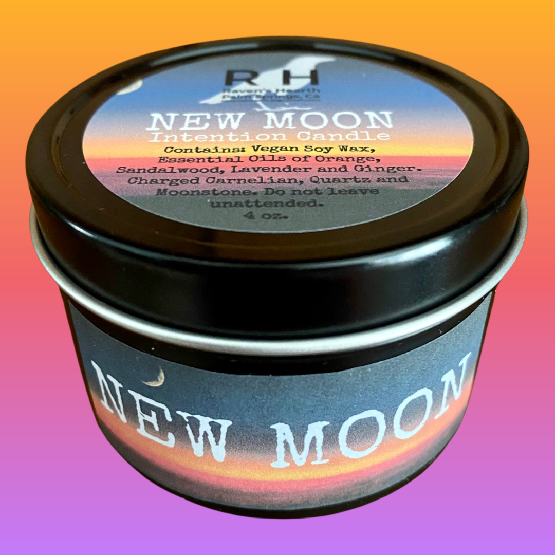 Raven’s Hearth - Wholesale Travel Candles - New Moon Candle | Manifestation | Vegan | Top Seller2