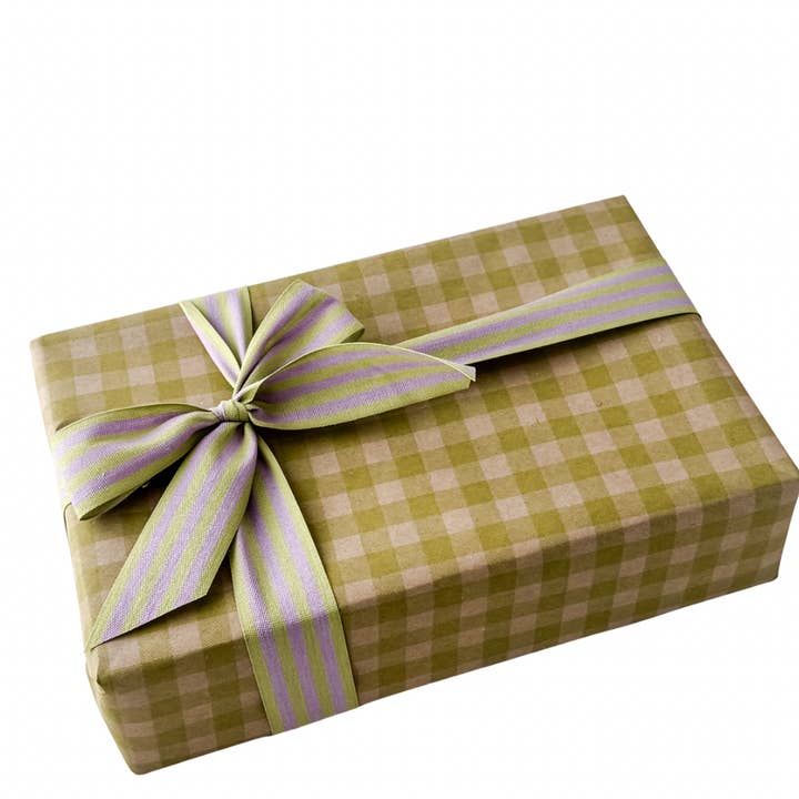 Ruller på 70 cm x 100 m Kraft MINIVICHY Oliven/Hvid for engroshandel hos CHIC&PAPER