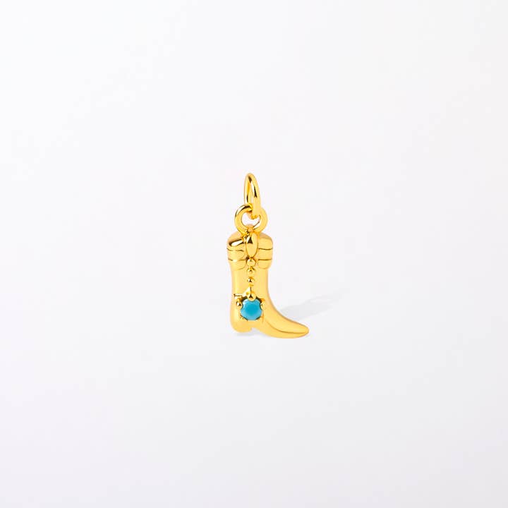 Turquiose Crystal Cowboy Boot Charm Pendant for wholesale by Origami Owl