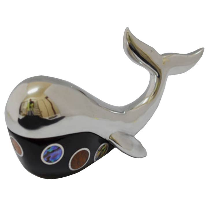 Figura de Ballena de Aluminio Reciclado con Inserción Natural para venta al por mayor de Handcrafted Gift