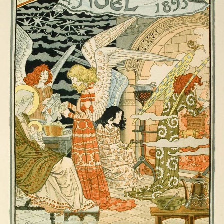 Noel, 1893 by Eugene Grasset Christmas Cards - Holiday Cards for wholesale by The Retrospect Group Collection