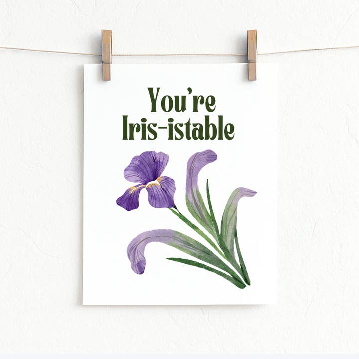 You’re Iris-istable Purple Iris Flower Wall Art Print and other Purchase Wholesale iris. Free Returns & Net 60 Terms on Faire trending on Faire.