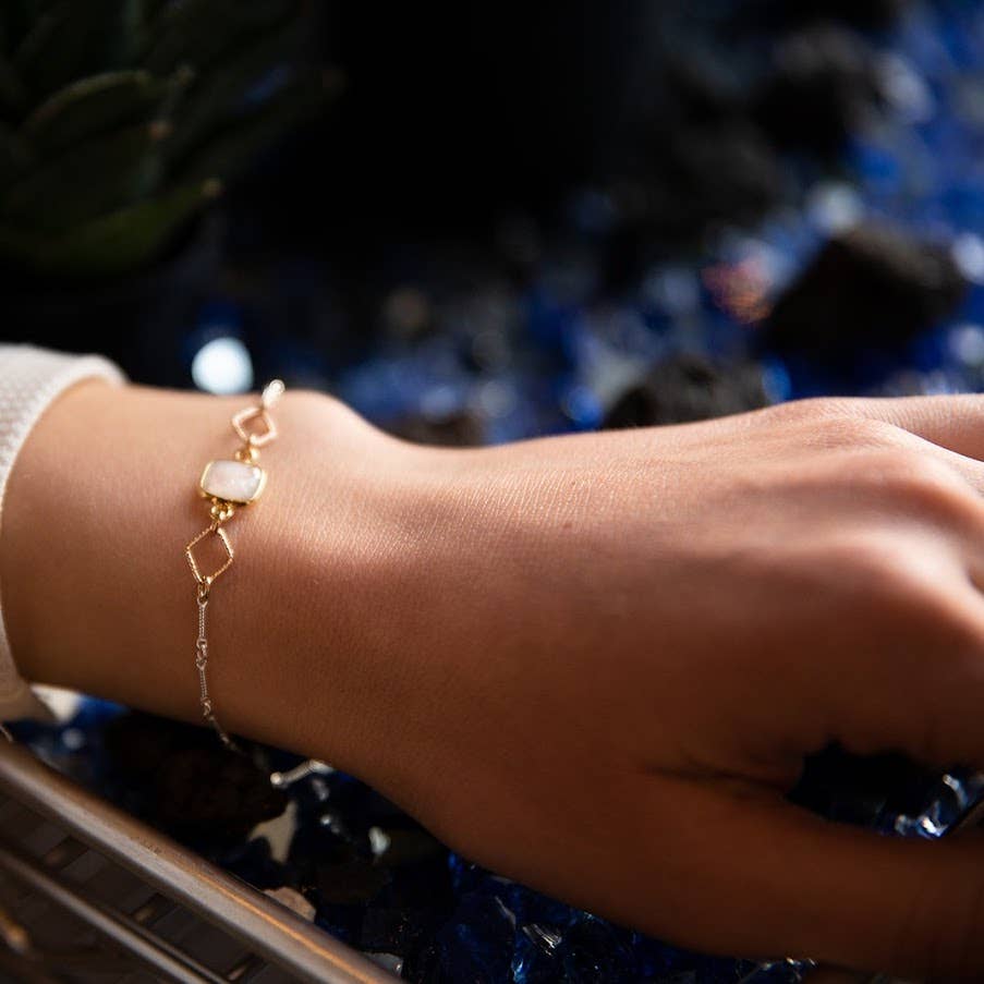 Laura J Designs - Wholesale Link & Chain Bracelet - Moonstone Links Bracelet1