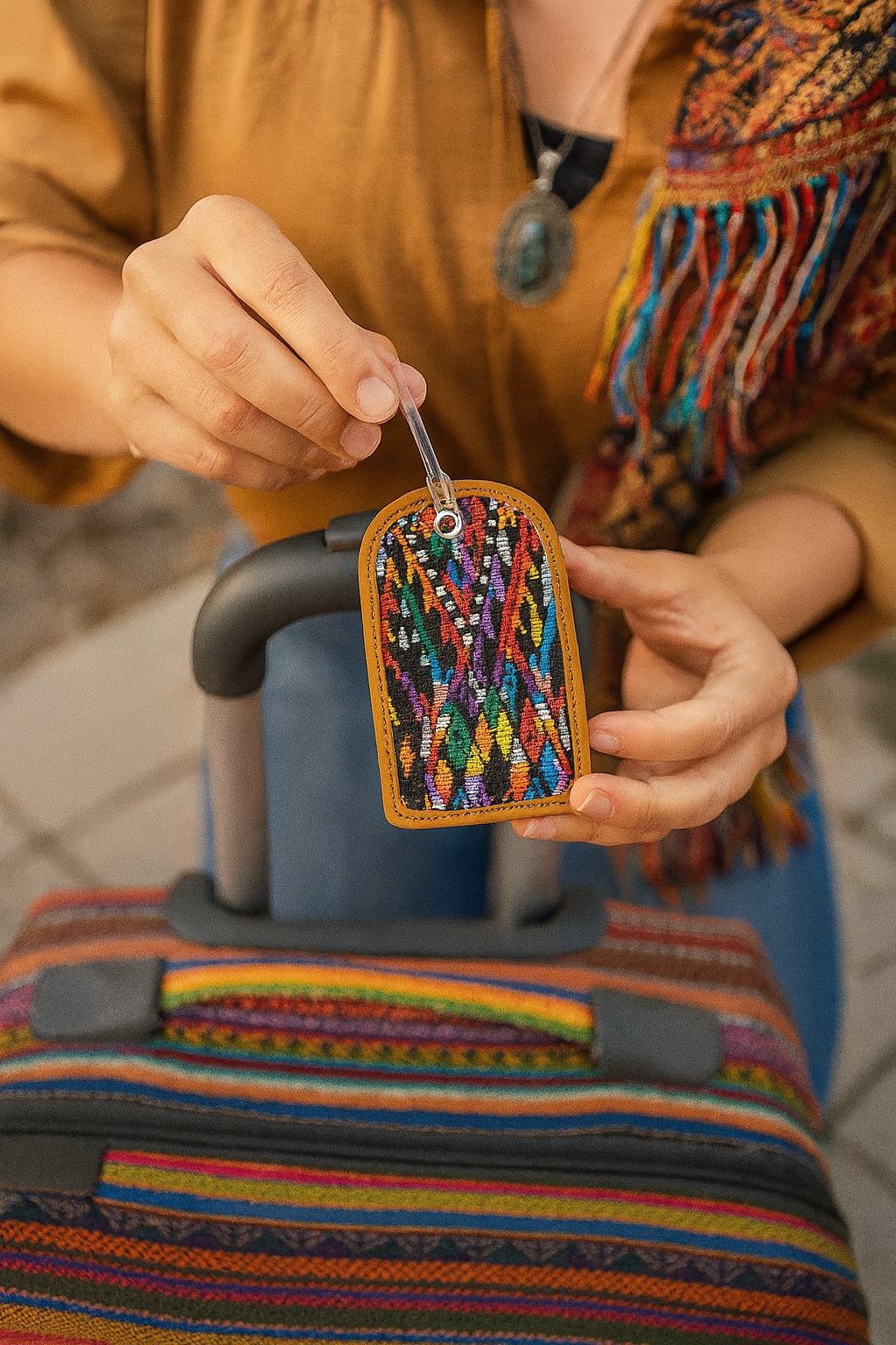 Lumily - Wholesale Bagage-label - Huipil Upcycled Textiel Bagagelabel - Guatemala2