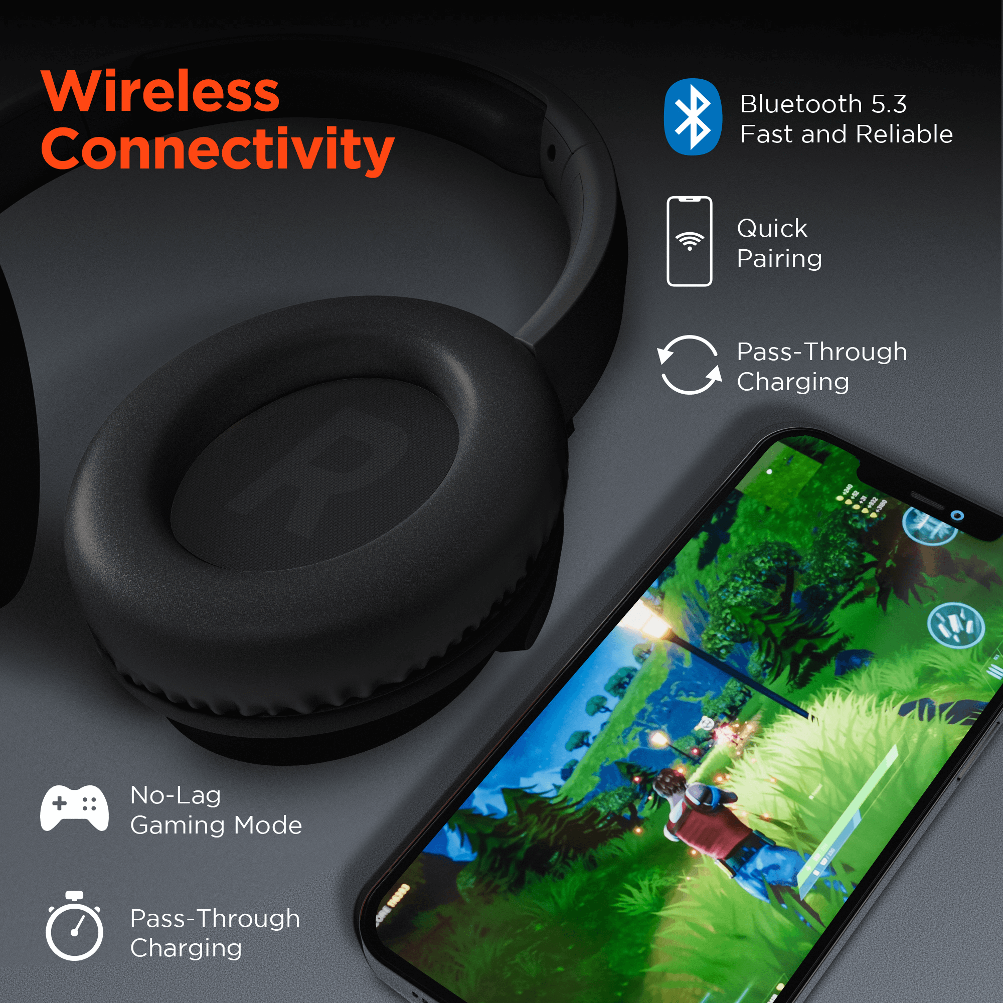 JupiterGear Home - Wholesale Headphones - HyperGear Stealth2 ANC Wireless Headphones7