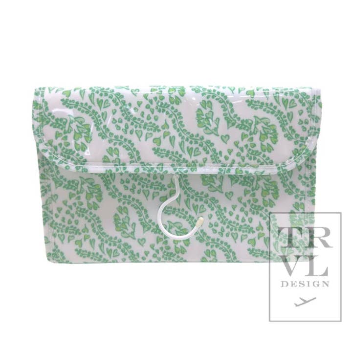 Luxe Gloss Hanging Toiletry Case - All Heart Kelly Green for wholesale by TRVL Design