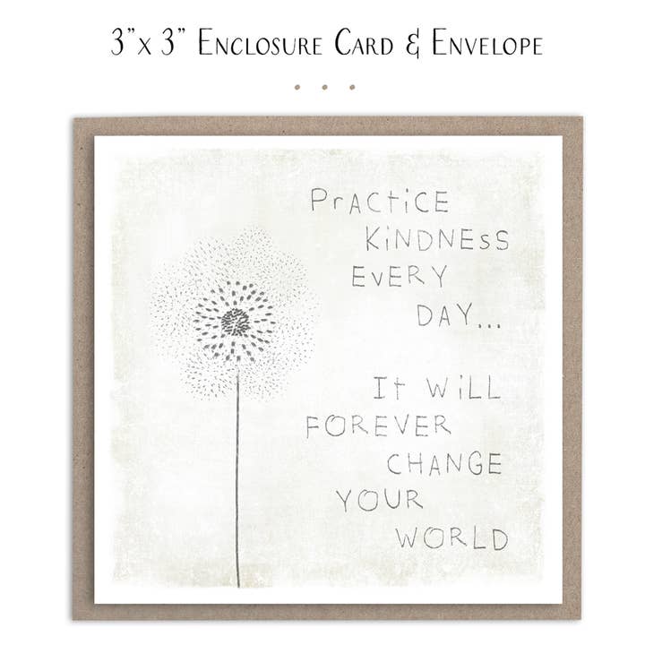 Practice Kindness Mini Card - Inspirational Card for wholesale by Susan Case Designs