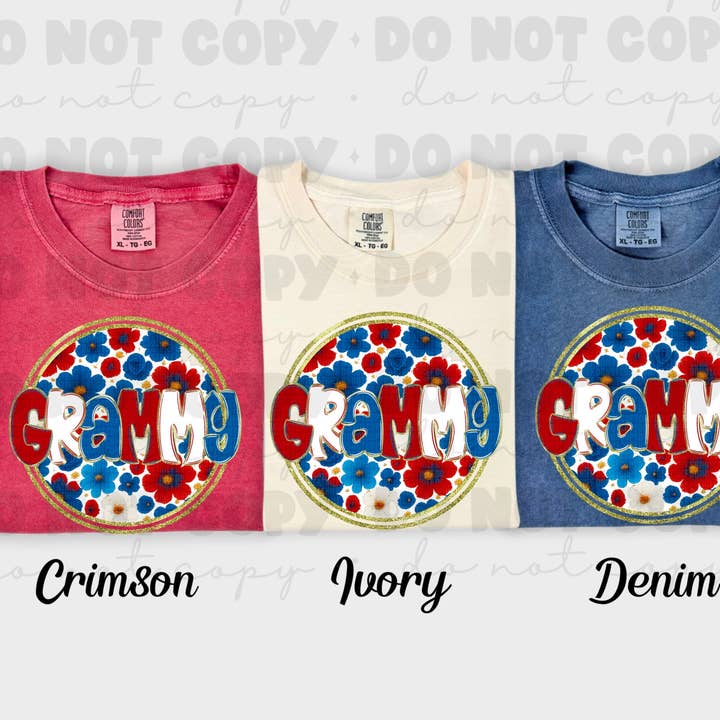 6010 - Grammy floral 4 de julho *Transferência DTF por atacado de It's Transfer Time