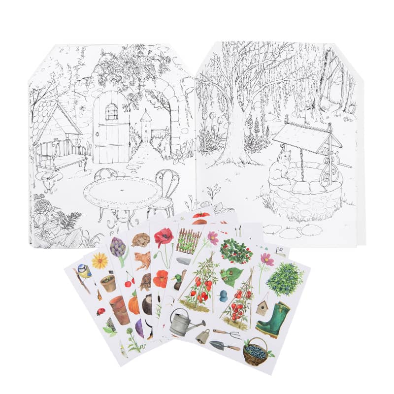 Box with 6 Coloring Books & Stickers - Botanist/Garden Theme
